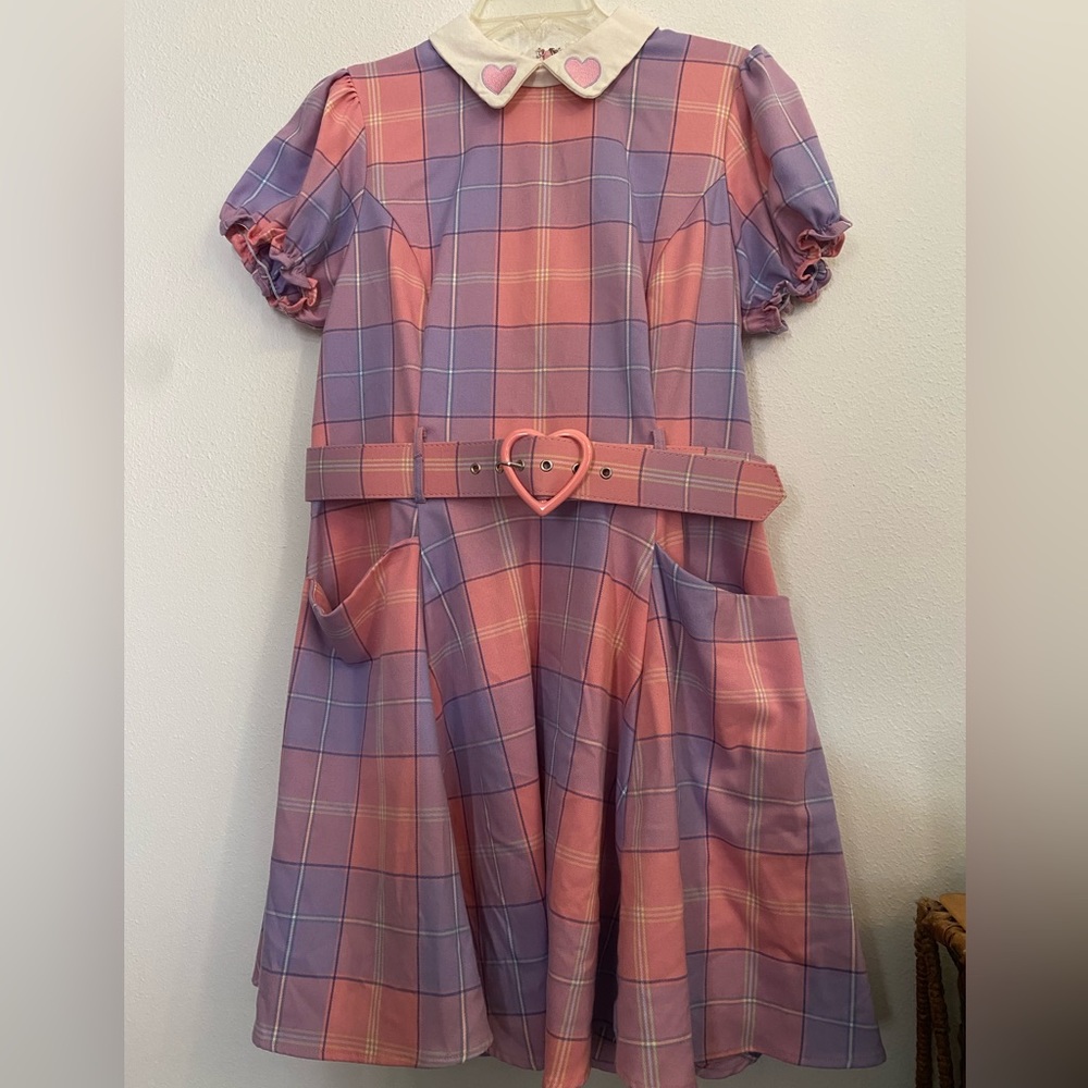 Collectif kawaii pink plaid dress